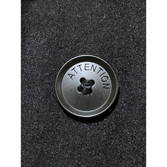 Mens Wool Blend Pea Coat M Jacket Coat Double Breasted Minimalist Recycled Wool - Picture 5 of 12